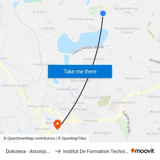 Dokotera - Atsonjombe to Institut De Formation Technique map