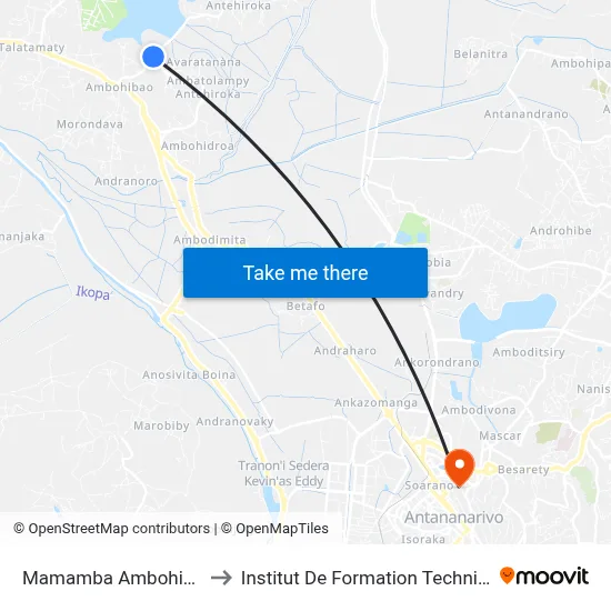 Mamamba Ambohibao to Institut De Formation Technique map