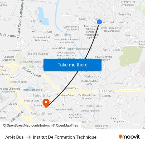 Arrêt Bus to Institut De Formation Technique map