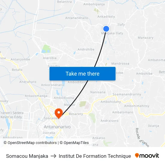 Somacou Manjaka to Institut De Formation Technique map