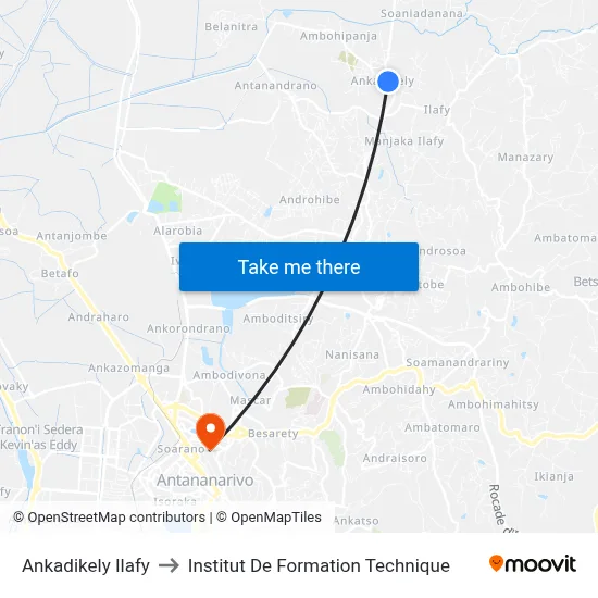 Ankadikely Ilafy to Institut De Formation Technique map