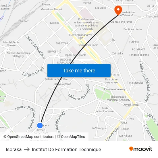 Isoraka to Institut De Formation Technique map