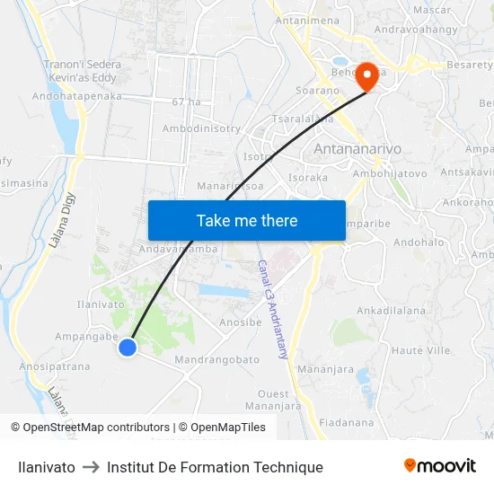 Ilanivato to Institut De Formation Technique map