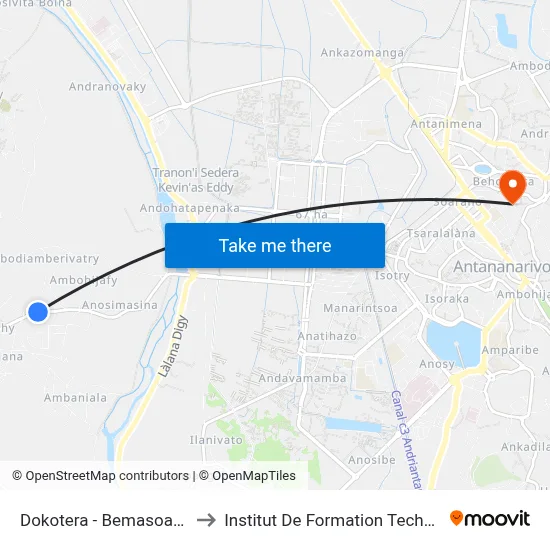 Dokotera - Bemasoandro to Institut De Formation Technique map