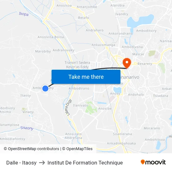Dalle - Itaosy to Institut De Formation Technique map
