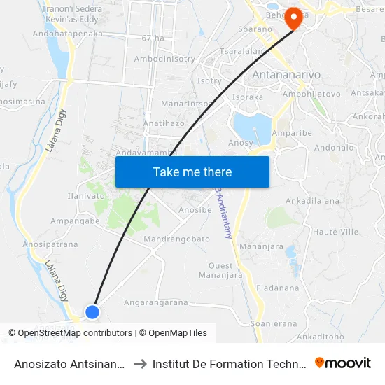 Anosizato Antsinanana to Institut De Formation Technique map