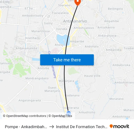 Pompe - Ankadimbahoaka to Institut De Formation Technique map