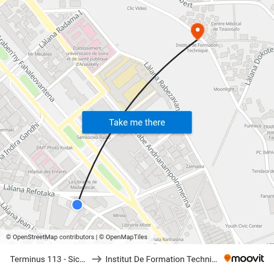 Terminus 113 - Sicam to Institut De Formation Technique map