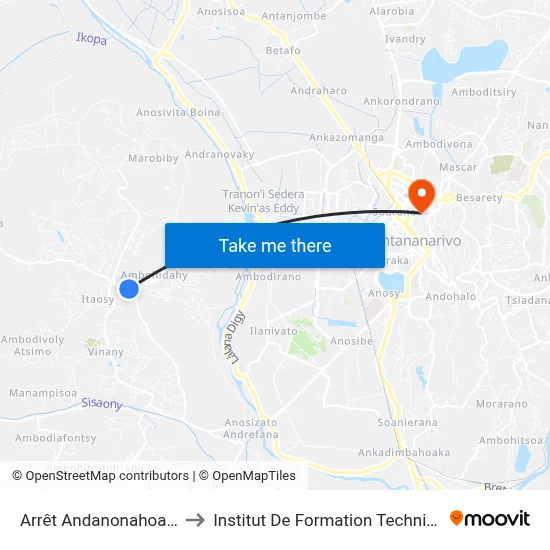 Arrêt Andanonahoatra to Institut De Formation Technique map
