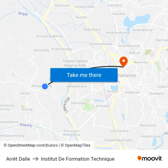 Arrêt Dalle to Institut De Formation Technique map