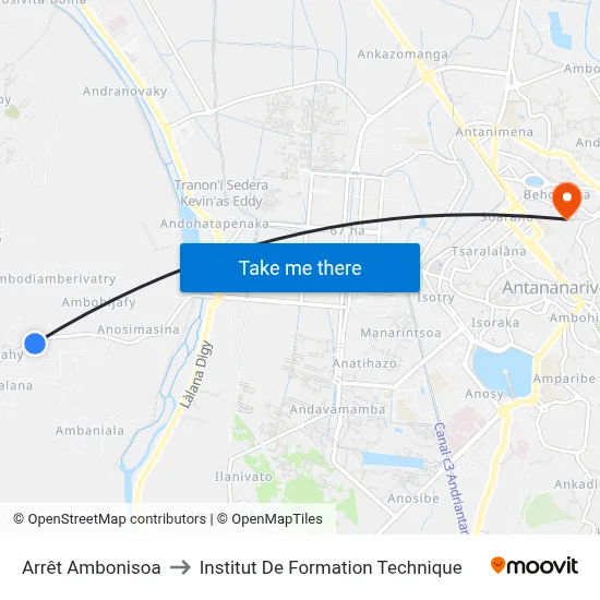 Arrêt Ambonisoa to Institut De Formation Technique map