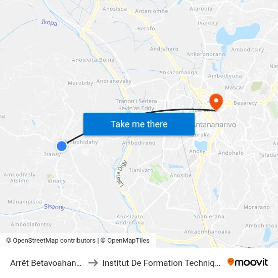 Arrêt Betavoahangy to Institut De Formation Technique map