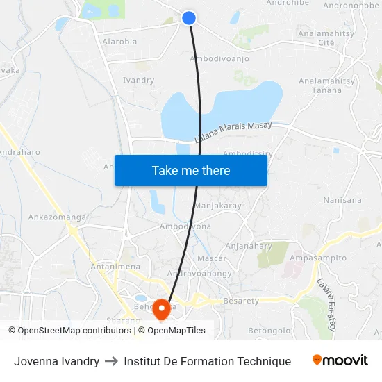 Jovenna Ivandry to Institut De Formation Technique map