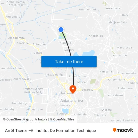 Arrêt Tsena to Institut De Formation Technique map
