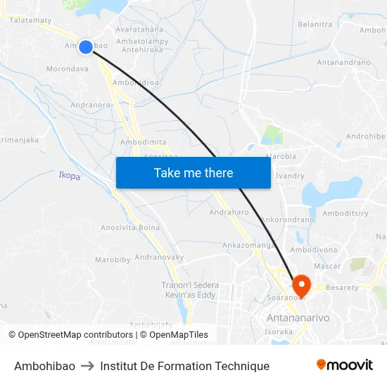 Ambohibao to Institut De Formation Technique map