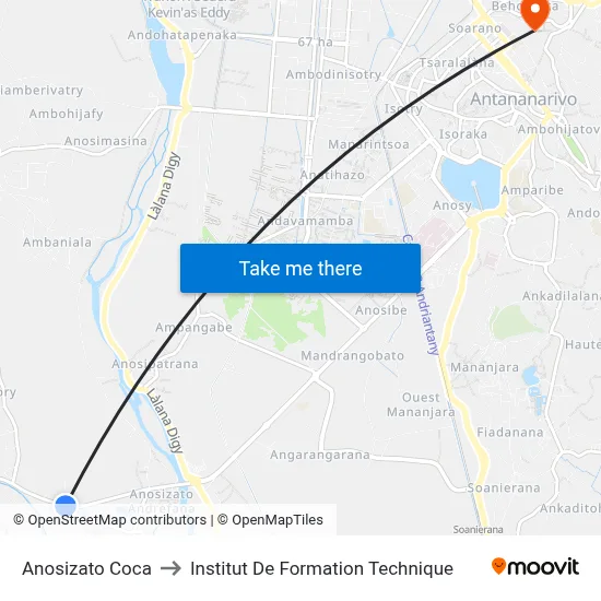 Anosizato Coca to Institut De Formation Technique map