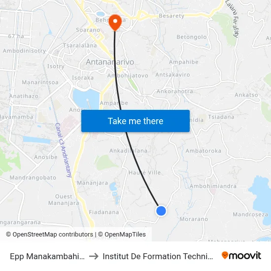 Epp Manakambahiny to Institut De Formation Technique map