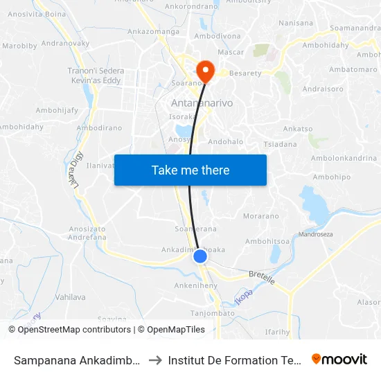 Sampanana Ankadimbahoaka to Institut De Formation Technique map
