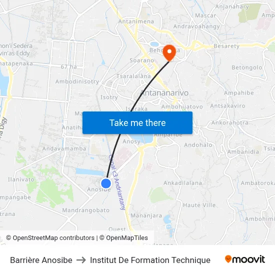 Barrière Anosibe to Institut De Formation Technique map