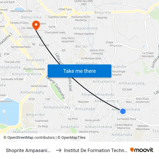 Shoprite Ampasanimalo to Institut De Formation Technique map