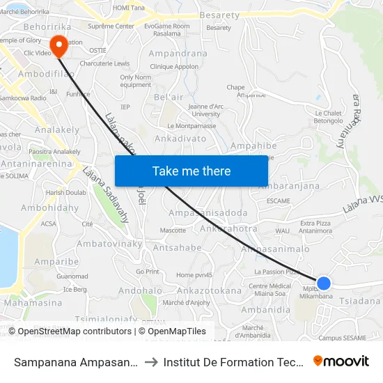 Sampanana Ampasanimalo to Institut De Formation Technique map
