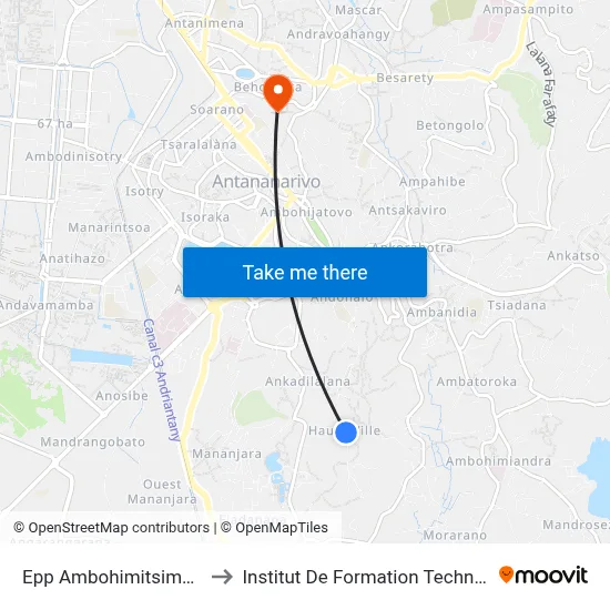 Epp Ambohimitsimbina to Institut De Formation Technique map