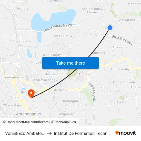 Voninkazo Ambatobe to Institut De Formation Technique map