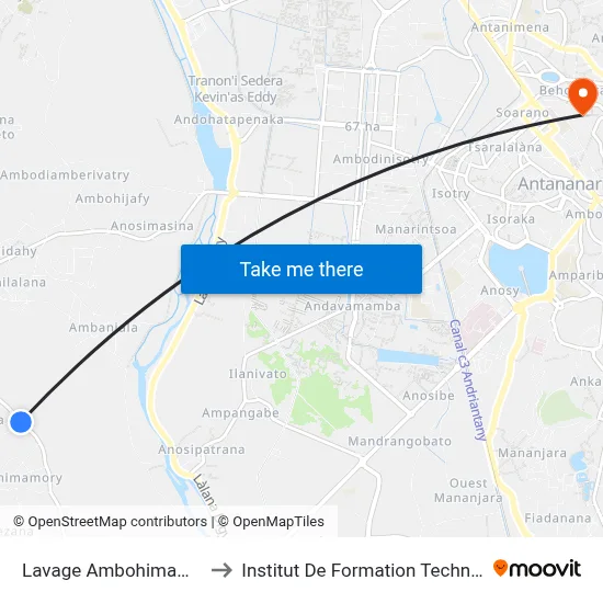 Lavage Ambohimamory to Institut De Formation Technique map