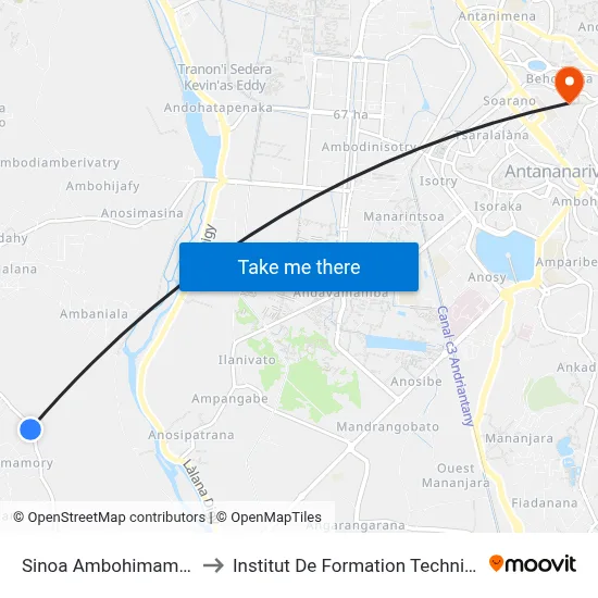 Sinoa Ambohimamory to Institut De Formation Technique map