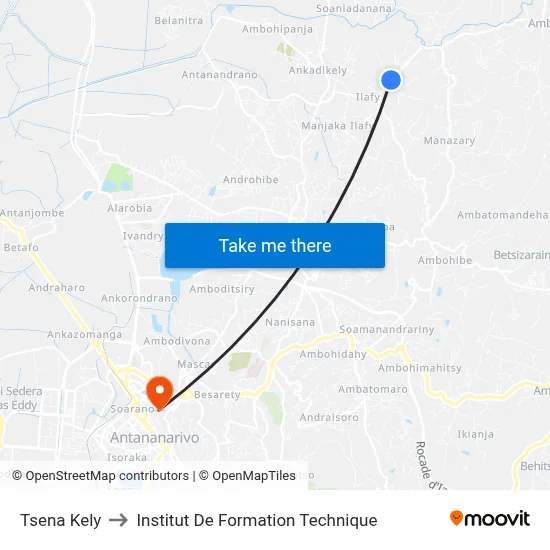 Tsena Kely to Institut De Formation Technique map