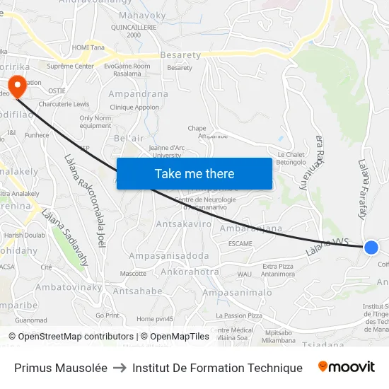Primus Mausolée to Institut De Formation Technique map