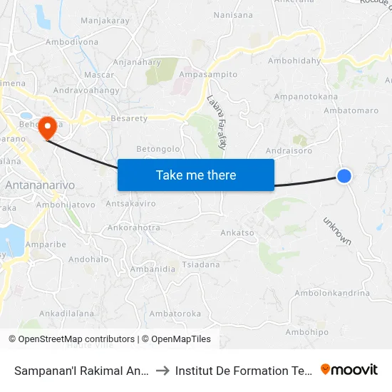 Sampanan'I Rakimal Antsobolo to Institut De Formation Technique map