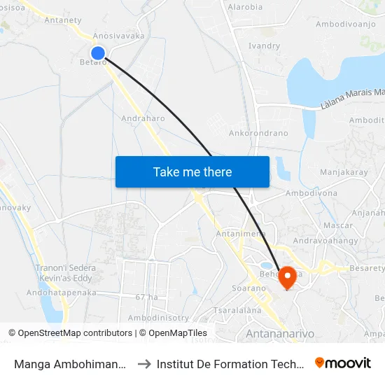Manga Ambohimanarina to Institut De Formation Technique map