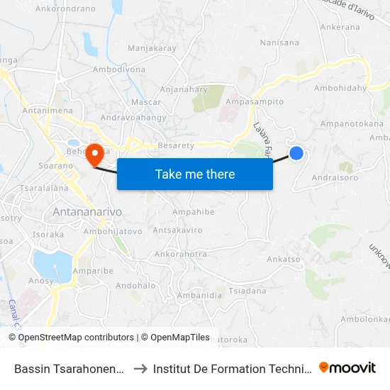 Bassin Tsarahonenana to Institut De Formation Technique map