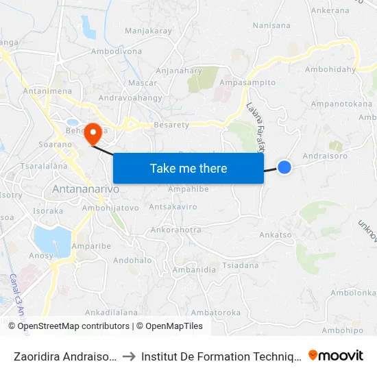 Zaoridira Andraisoro to Institut De Formation Technique map