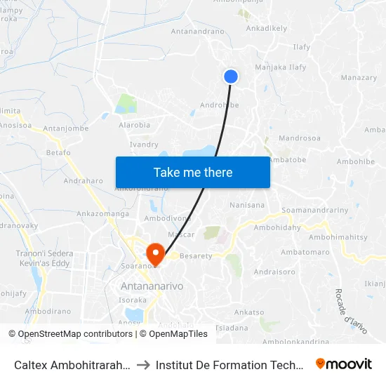 Caltex Ambohitrarahaba to Institut De Formation Technique map
