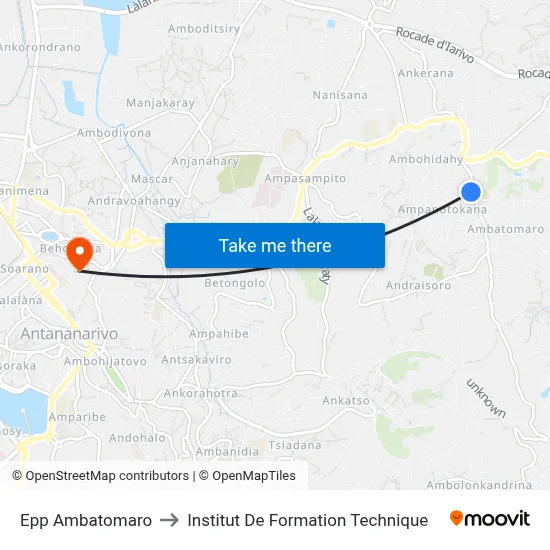 Epp Ambatomaro to Institut De Formation Technique map