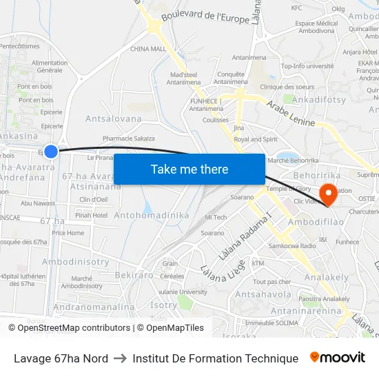 Lavage 67ha Nord to Institut De Formation Technique map