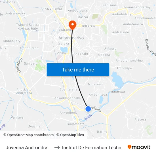 Jovenna Androndrakely to Institut De Formation Technique map