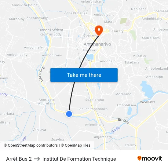 Arrêt Bus 2 to Institut De Formation Technique map