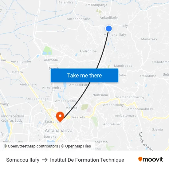 Somacou Ilafy to Institut De Formation Technique map