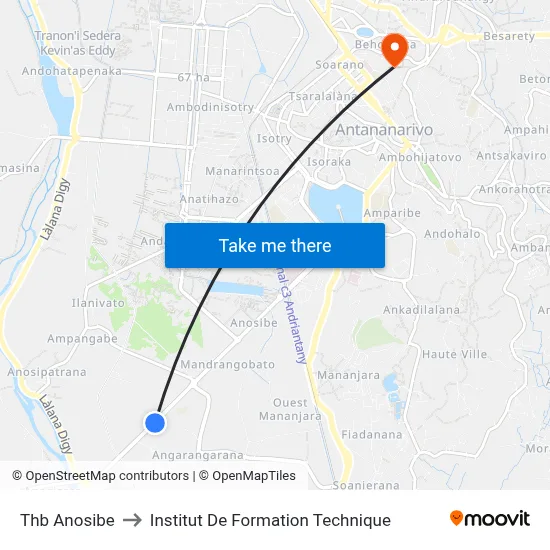 Thb Anosibe to Institut De Formation Technique map