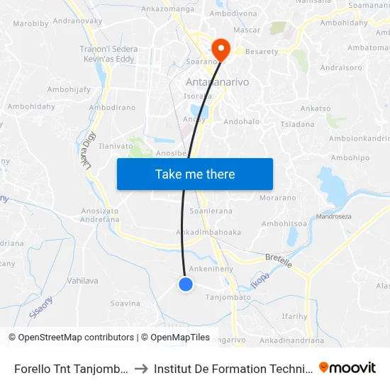 Forello Tnt Tanjombato to Institut De Formation Technique map