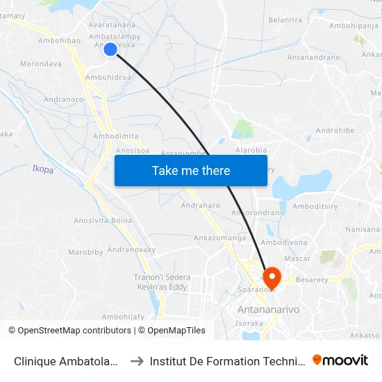Clinique Ambatolampy to Institut De Formation Technique map