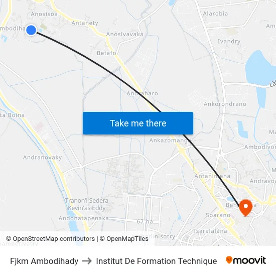 Fjkm Ambodihady to Institut De Formation Technique map