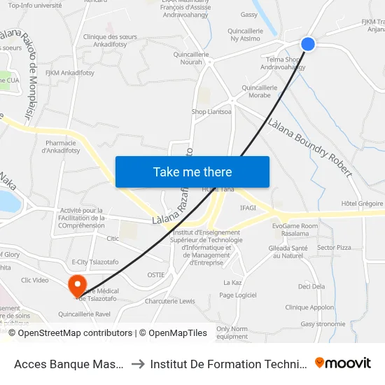Acces Banque Mascar to Institut De Formation Technique map
