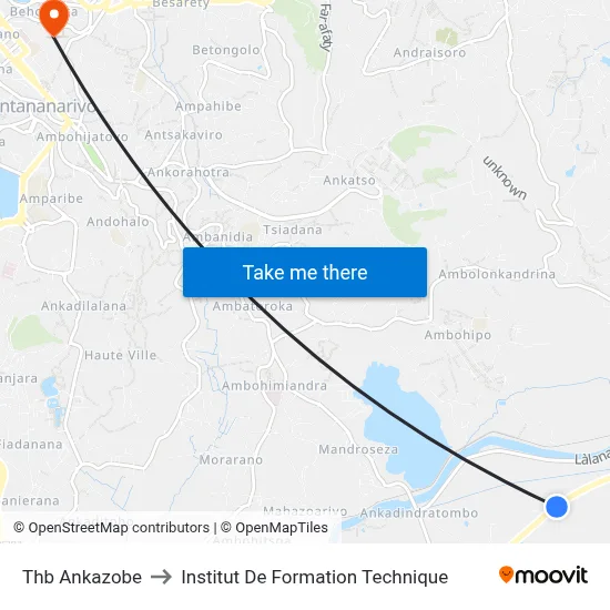 Thb Ankazobe to Institut De Formation Technique map