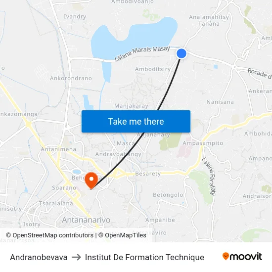 Andranobevava to Institut De Formation Technique map