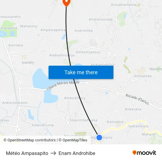 Météo Ampasapito to Enam Androhibe map