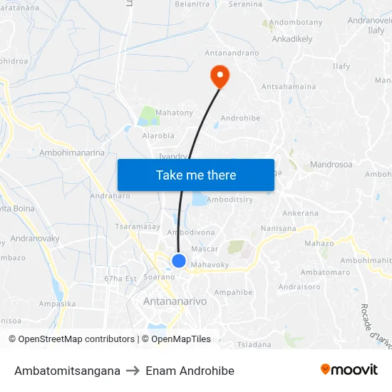 Ambatomitsangana to Enam Androhibe map